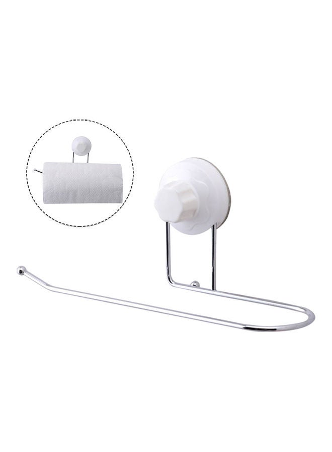 Generic - Paper Towel Holder Tissue Dispenser Non Drilling Suction Cup Towel Bar Bath Towel Clothes Hanger Wall Mount Towel Rack Holder for Bathroom Kitchen White 25.7x11.5x9.0cm - Image 1