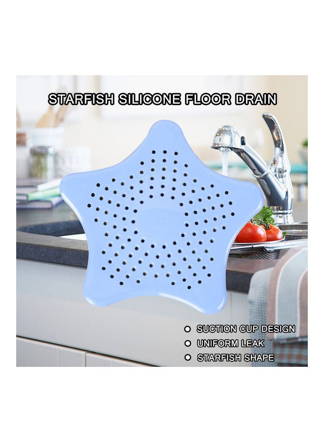 1Pc Silicone Sink Drain Filter Bathtub Hair Catcher Stopper Trapper Drain Hole Filter Strainer Star Shape for Bathroom Kitchen Toliet Light blue 15.0x15.0x2.0cm  - Image 4