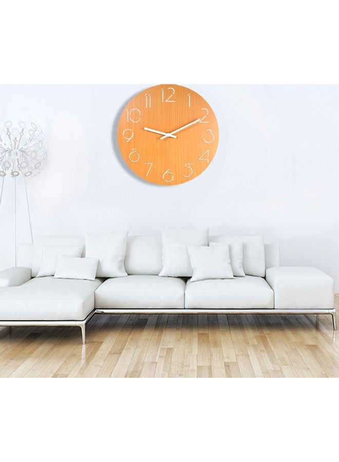 Wooden Style Wall Round Clock With Hollow Carving Numbers Wood 31.5x31.5x6.0cm  - Image 4