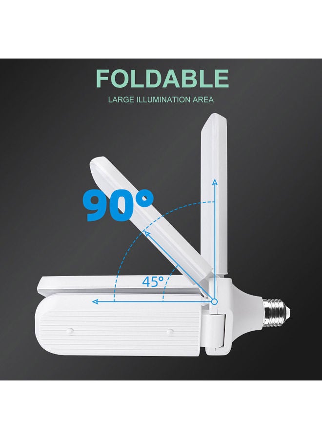 Foldable LED four-leaf lamp + middle bulb E26/E27  holder short leaf type White 18*12*12cm  - Image 4