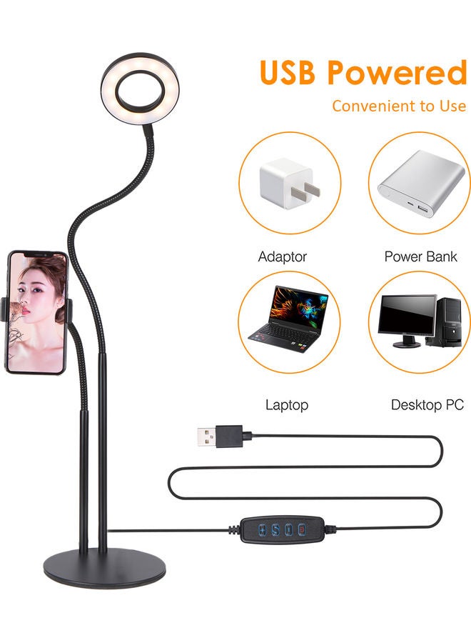 DC5V 15W 24 LEDs 3.5Inches R-ing Selfie Light  FX305-1 43*5.5*26cm Black  - Image 3
