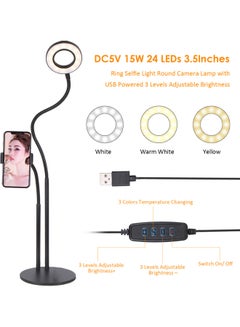 Generic DC5V 15W 24 LEDs 3.5Inches R-ing Selfie Light  FX305-1 43*5.5*26cm Black  - Image 5