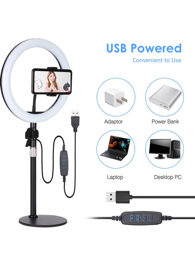 120-LED DC5V 10W R-ring Selfie Light 10.2inch Black - Image 5