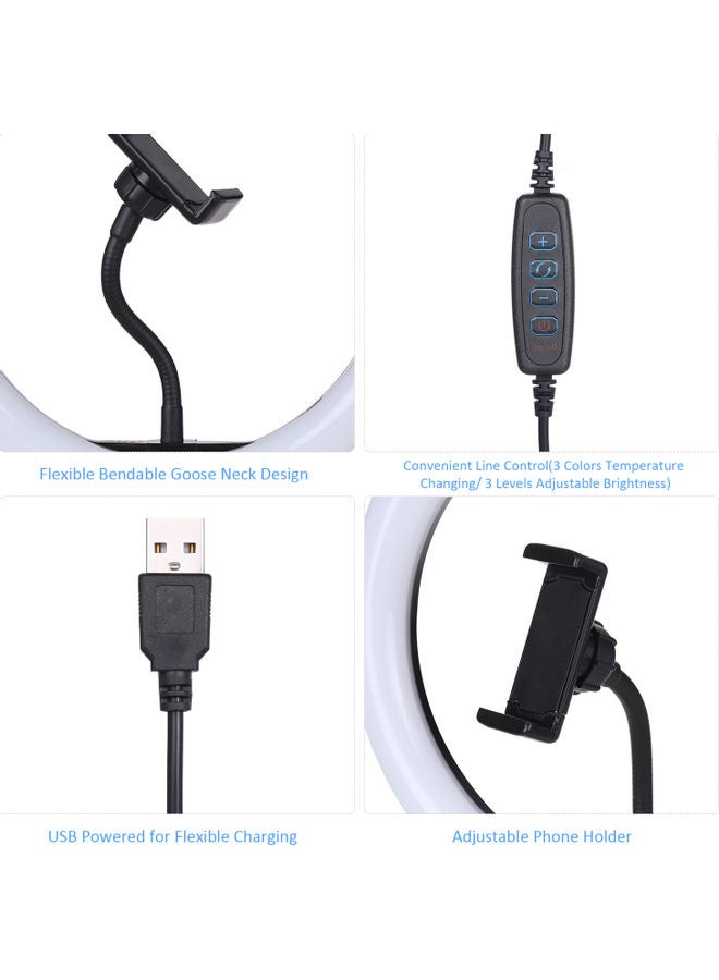 120-LED DC5V 10W R-ring Selfie Light 10.2inch Black - Image 4