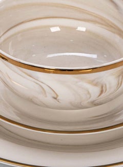 La Mesa 18-Piece Marble Dinner Set Cream  - Image 4