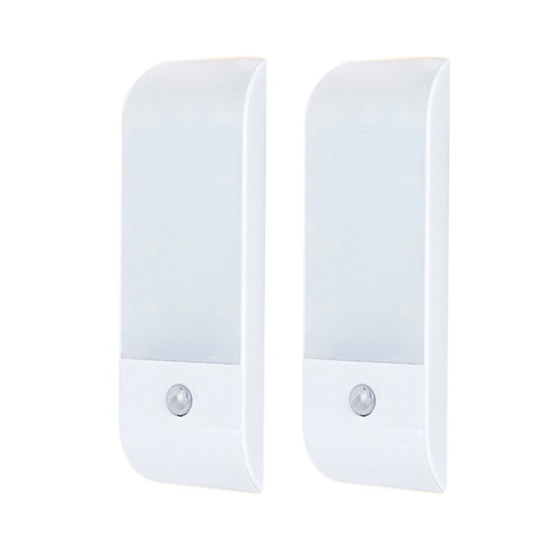 مجموعة مكونة من مصباحين بإضاءة LED بجهاز استشعار لجسم الإنسان أبيض 12.3x3.6x10سم - Image 5