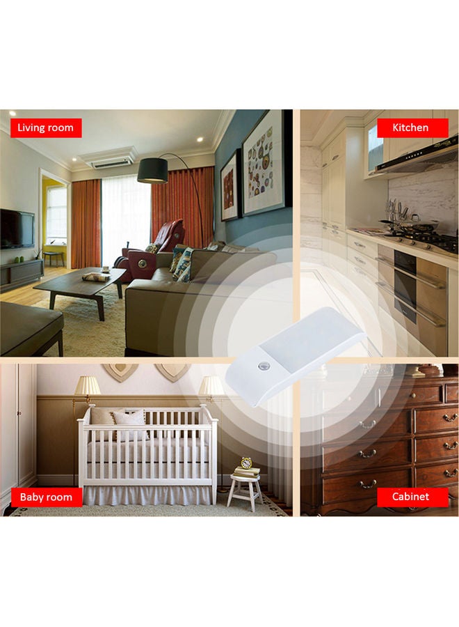 مجموعة مكونة من مصباحين بإضاءة LED بجهاز استشعار لجسم الإنسان أبيض 12.3x3.6x10سم - Image 2