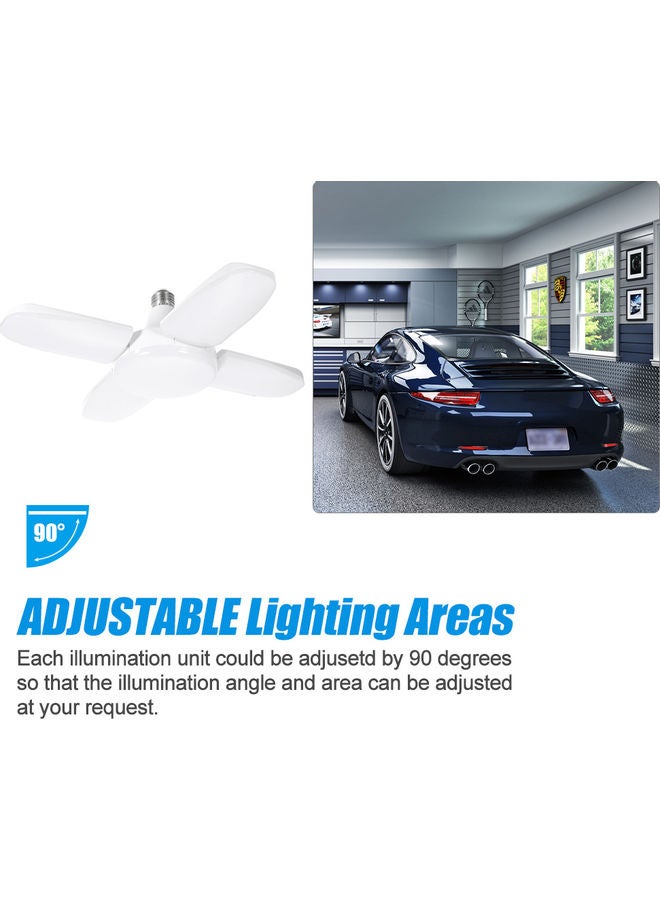 led garage light foldable deformation 60W 85-265V 6000-6500K E27 lamp holder White 17.2*11.2*11.2cm  - Image 5