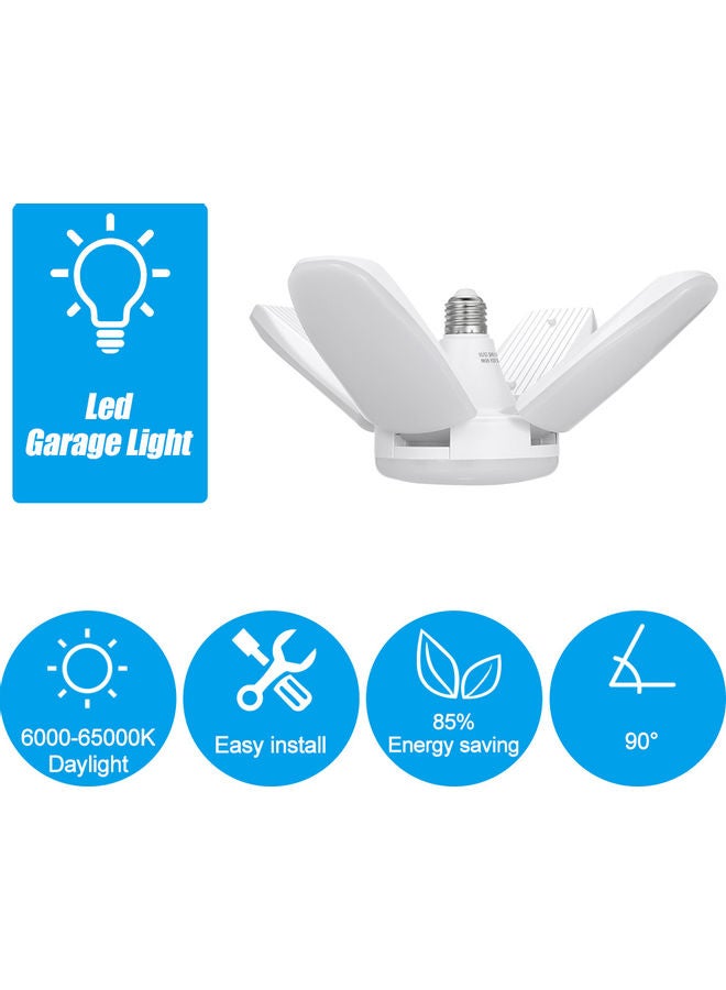 led garage light foldable deformation 60W 85-265V 6000-6500K E27 lamp holder White 17.2*11.2*11.2cm  - Image 4