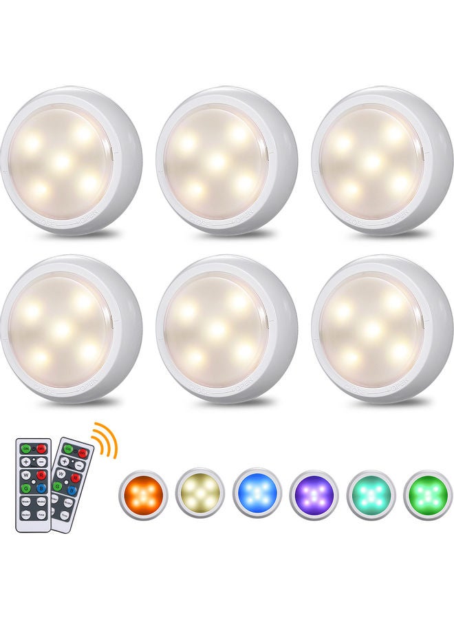 مصباح للخزانة (6 قطع وجهازين تحكم عن بعد). متعدد الألوان 15*7.7*13.5سم - Image 1