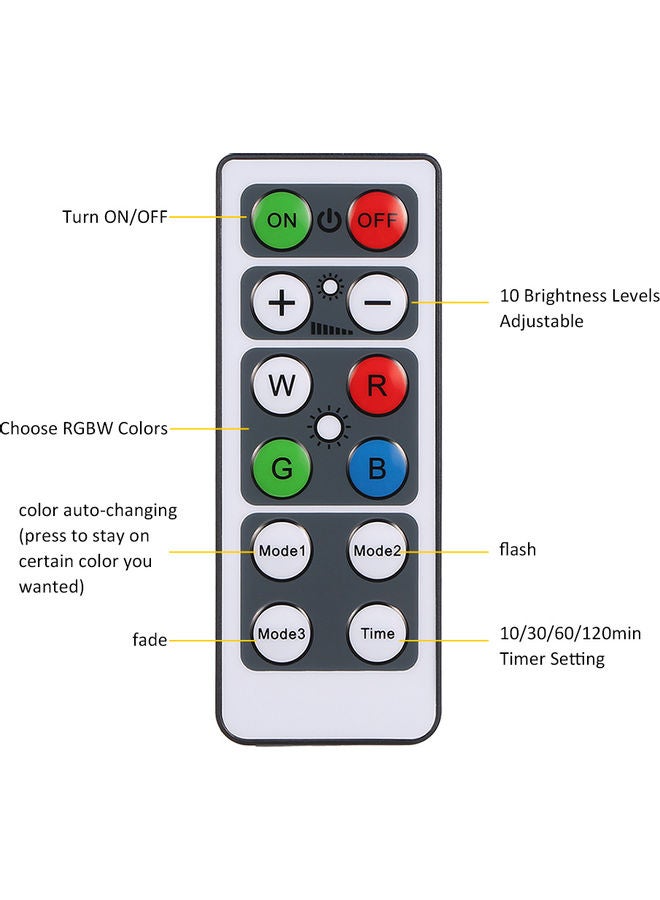 مصباح للخزانة (6 قطع وجهازين تحكم عن بعد). متعدد الألوان 15*7.7*13.5سم - Image 5