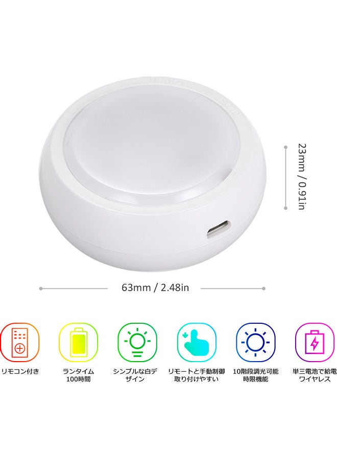 مصباح للخزانة (6 قطع وجهازين تحكم عن بعد). متعدد الألوان 15*7.7*13.5سم - Image 2