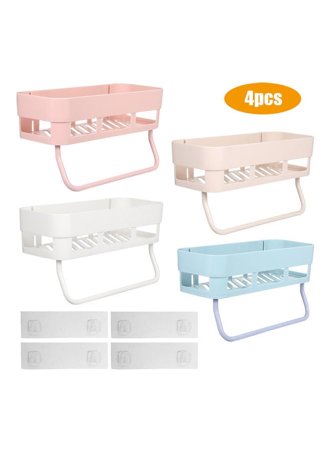 4-Piece Bathroom Wall Mounted Shower Caddy Multicolor 26.5x18.5x12.5cm - Image 1