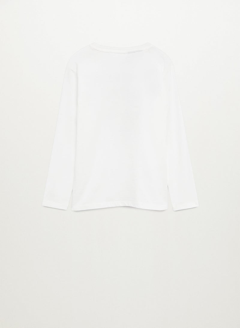 مانجو تيشيرت بفتحة رقبة مستديرة بطبعة هوجروتس أوف وايت - Image 4