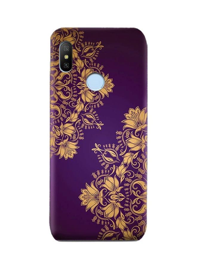 غطاء حماية من البولي يوريثان الحراري بنمط زهرة ماندالا بلون أرجواني لهاتف شاموي مي A2 لايت (ريدمي 6 برو) بنفسجي مزين بنمط الماندالا ونقشة زهور