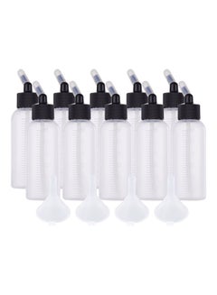 Generic 10-Piece Airbrush Paint Bottle Jars With 4 Funnel Scale Line Set Transparent  - Image 1