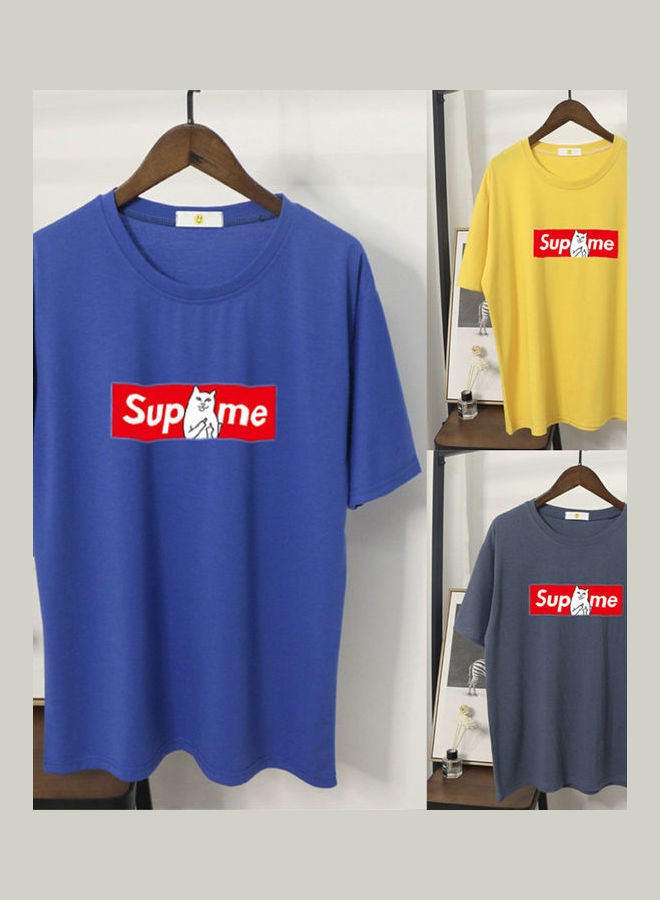 T-Shirt Short Sleeves Casual Top Cartoon Printing Couple Lovers Clothing Dark Grey  - Image 3