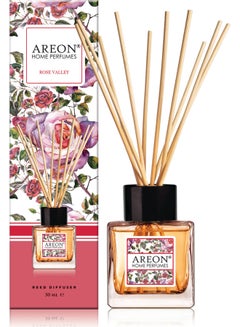 AREON Home fragrance Air Freshener, Home Perfume Sticks, Rose Valley Reed Diffuser Purple 50ml - v1606415777/N42623657A_1