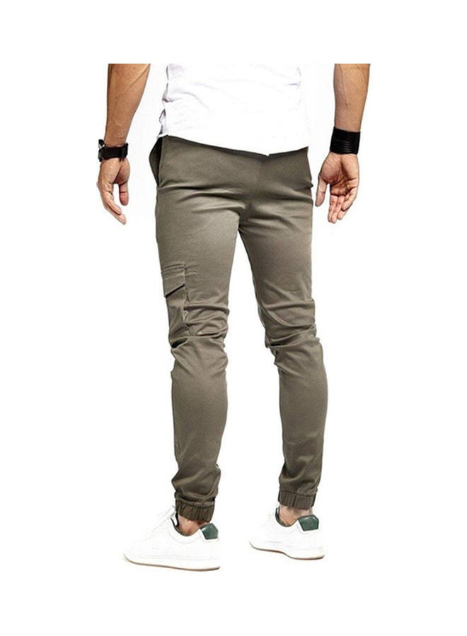 Slim Fit Urban Ankle Banded Casual Pencil Jogger Sports Pants gray  - Image 2
