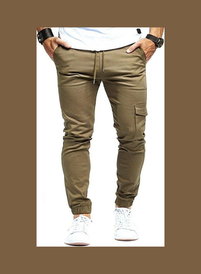Slim Fit Urban Ankle Banded Casual Pencil Jogger Sports Pants ArmyGreen  - Image 1