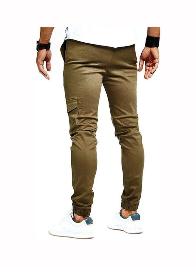 Slim Fit Urban Ankle Banded Casual Pencil Jogger Sports Pants ArmyGreen  - Image 2