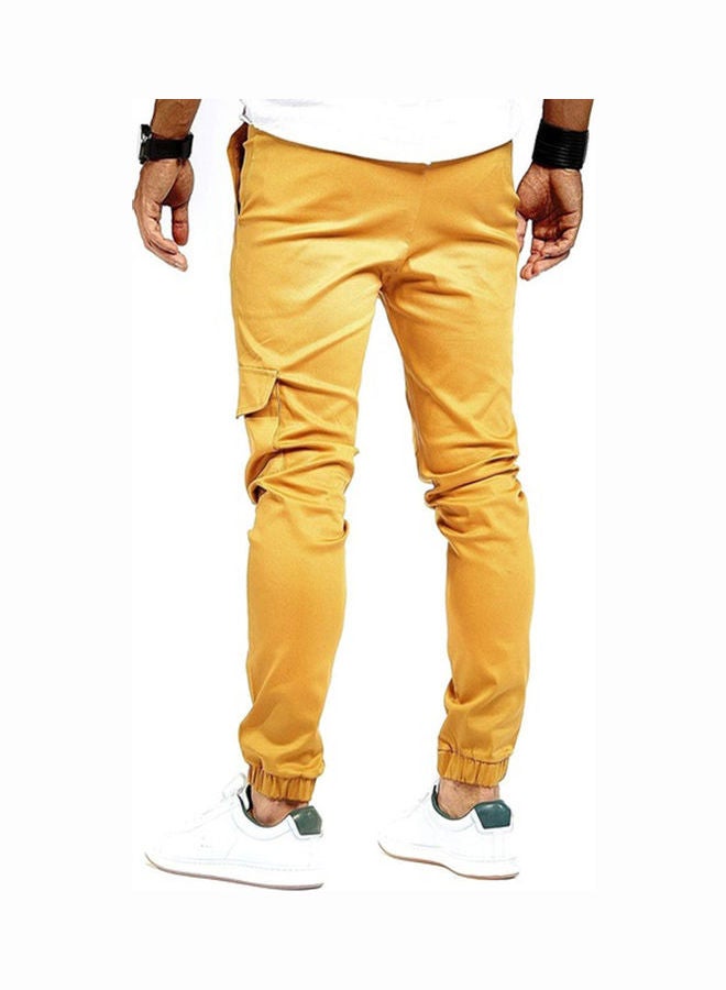Generic - Ankle Banded Casual Pencil Pants Yellow - Image 1
