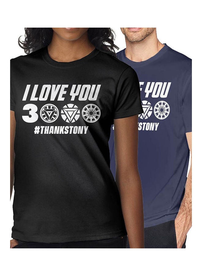 Summer I Love You 3000 Letters Printed Casual Round Collar Fashion T-shirt white  - Image 3
