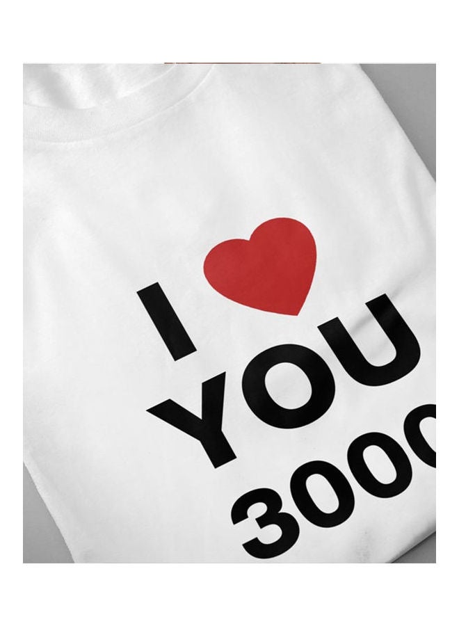 I Love You 3000 Fashion Letters Printing Unisex Short Sleeve T-shirt white - Image 3
