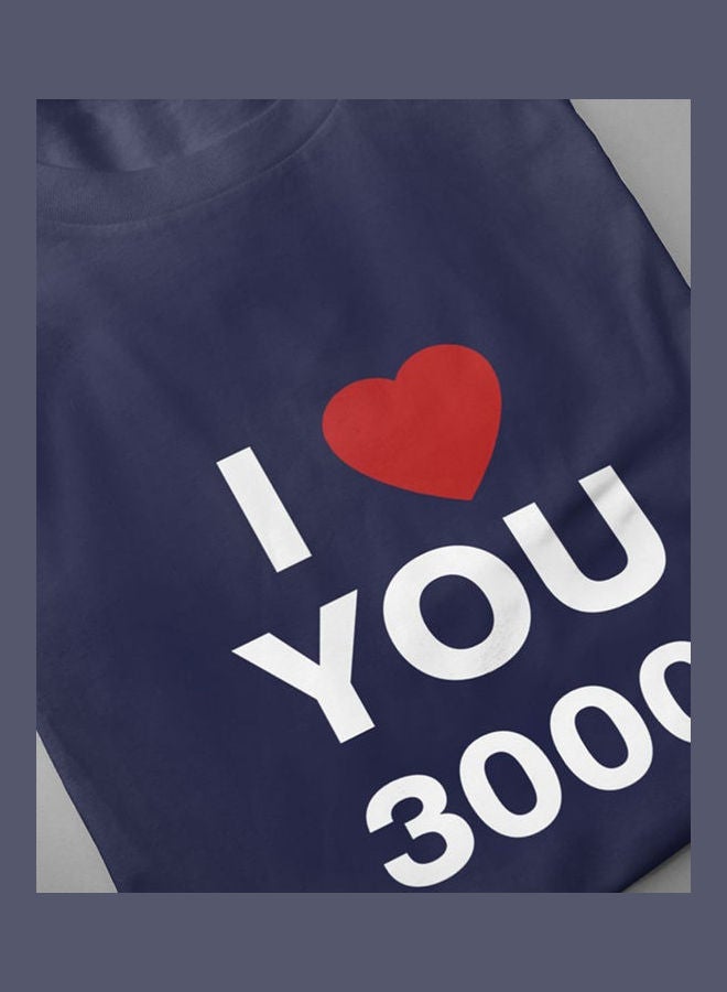 Generic - I Love You 3000 Fashion Letters Printing Short Sleeve T-shirt navy blue - Image 1