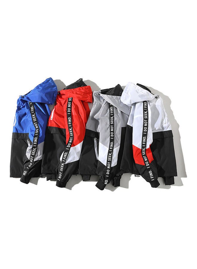 Spring Autumn Hooded Loose Large Size Pockets Jacket Coat white  - Image 2