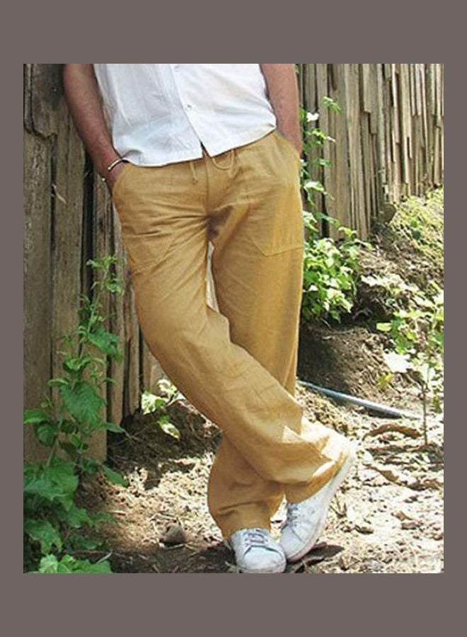 Plain Straight Track Jogger Drawstring Slacks Casual Pants white  - Image 5