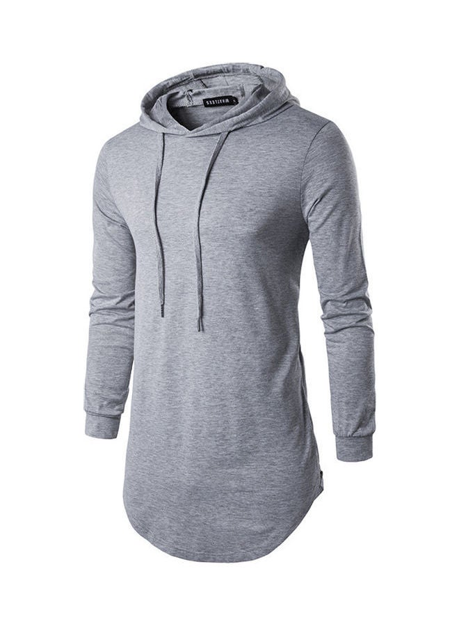 Fashion Hoodies Pure Color Long-Sleeved T-shirt black - Image 5