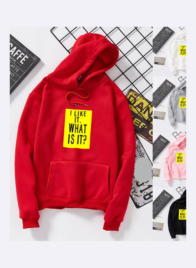 Generic - Couple Fleece Loose Thickened Long Sleeve Pocket Sweatshirts Hoodie red - Image 1