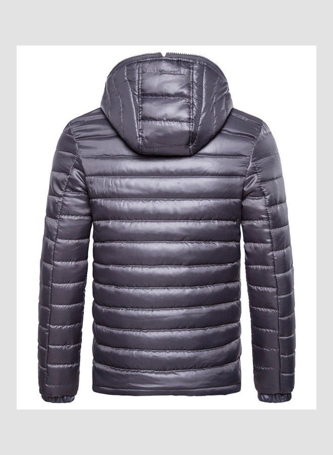 Stripe Zipper Hoodie Grey  - Image 3