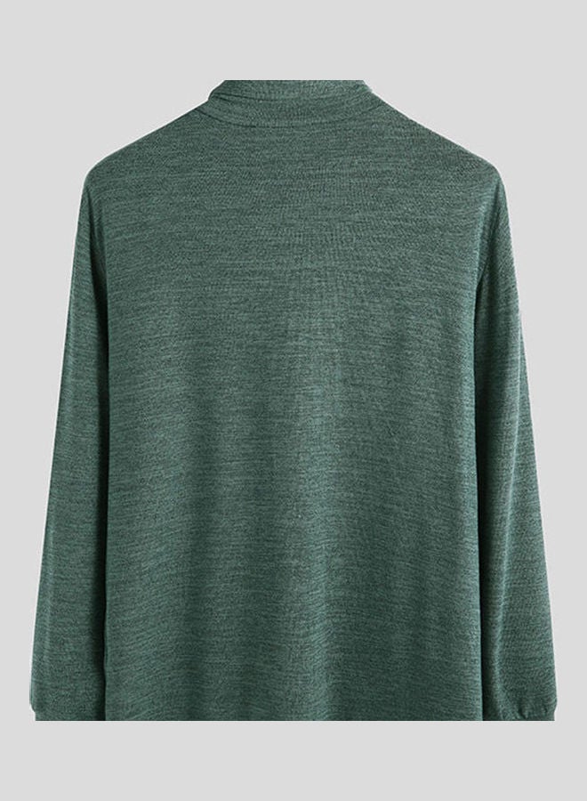 Generic Turtleneck Sweaters Plus Size Pullovers Solid Color Casual Top Autumn Knitwear Green  - Image 2
