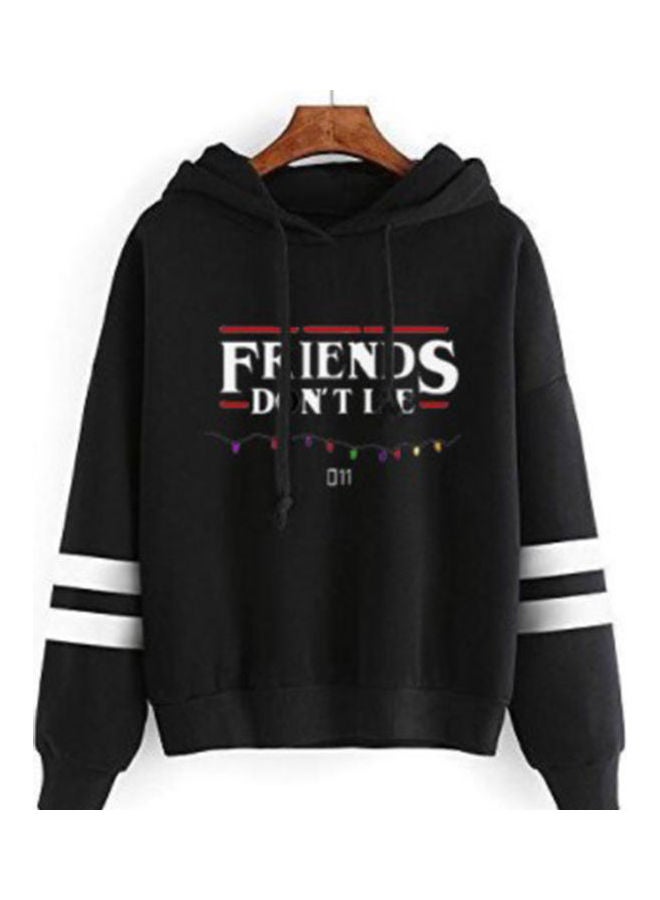 Autumn Winter American Drama FRIENDS Long Sleeve Print Hoodie Tops Black - Image 1