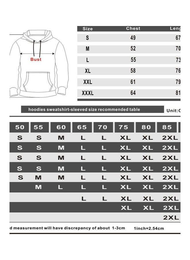 Loose Printed Hoodie Grey - Image 2