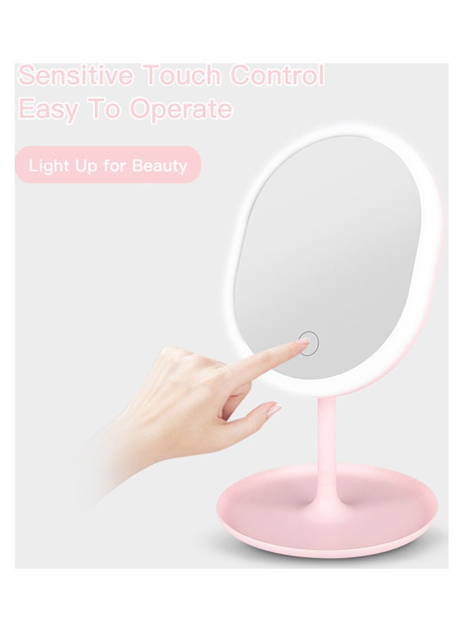 Generic - HZ-01 makeup mirror with light and built-in battery white White 22.6*6.5*19.7cm - Image 1