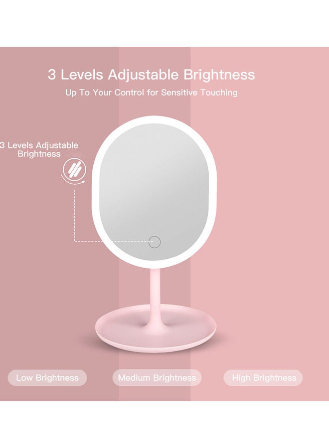 Generic - HZ-01 makeup mirror with light and built-in battery white White 22.6*6.5*19.7cm - Image 1
