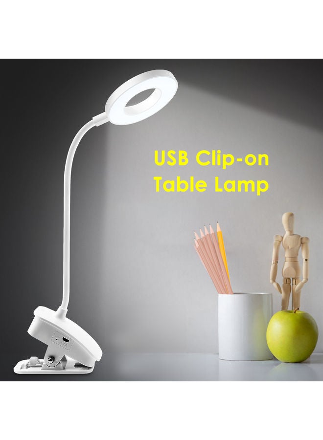 USB touch dimming desk lamp (ring three color temperature) White 16.5*7.5*12.5cm - Image 4