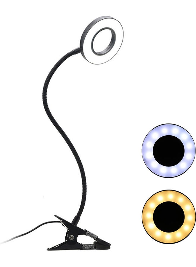 LED clip desk lamp warm and cold dual color Black 19*7.7*14.6cm - Image 1