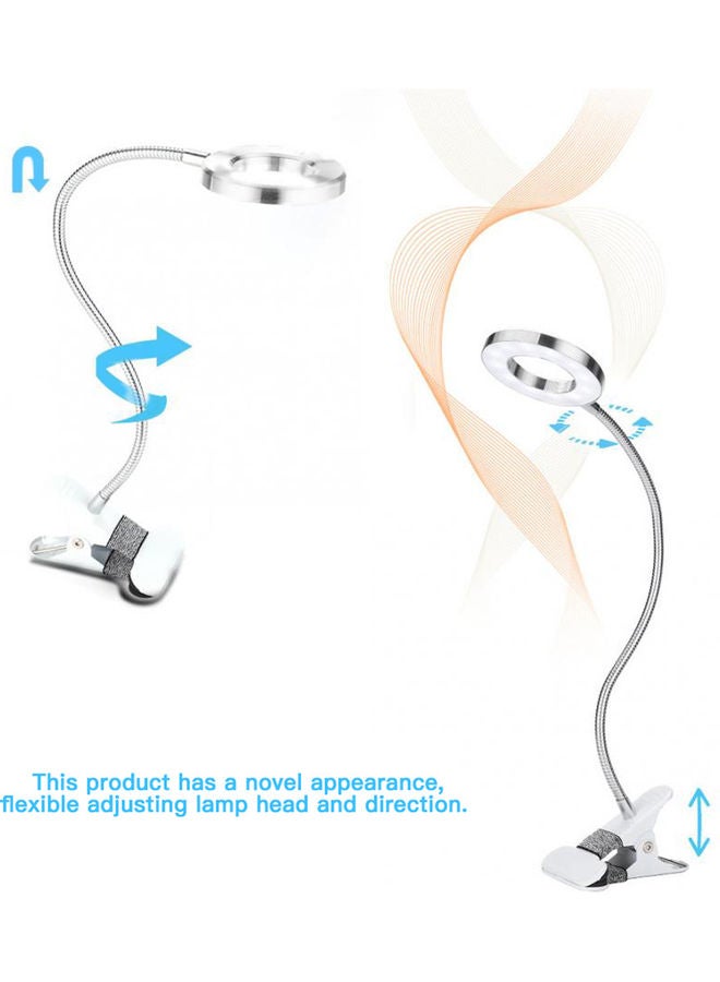 LED clip desk lamp warm and cold bicolor Silver 19*7.7*14.6cm - Image 3