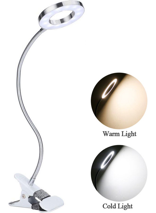 LED clip desk lamp warm and cold bicolor Silver 19*7.7*14.6cm - Image 4