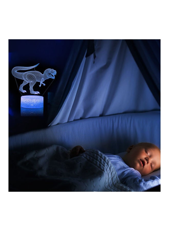 Generic - 3D Dinosaur Crack Base Colorful Night Light Touch Remote Control White 21.5*5.3*15cm - Image 1