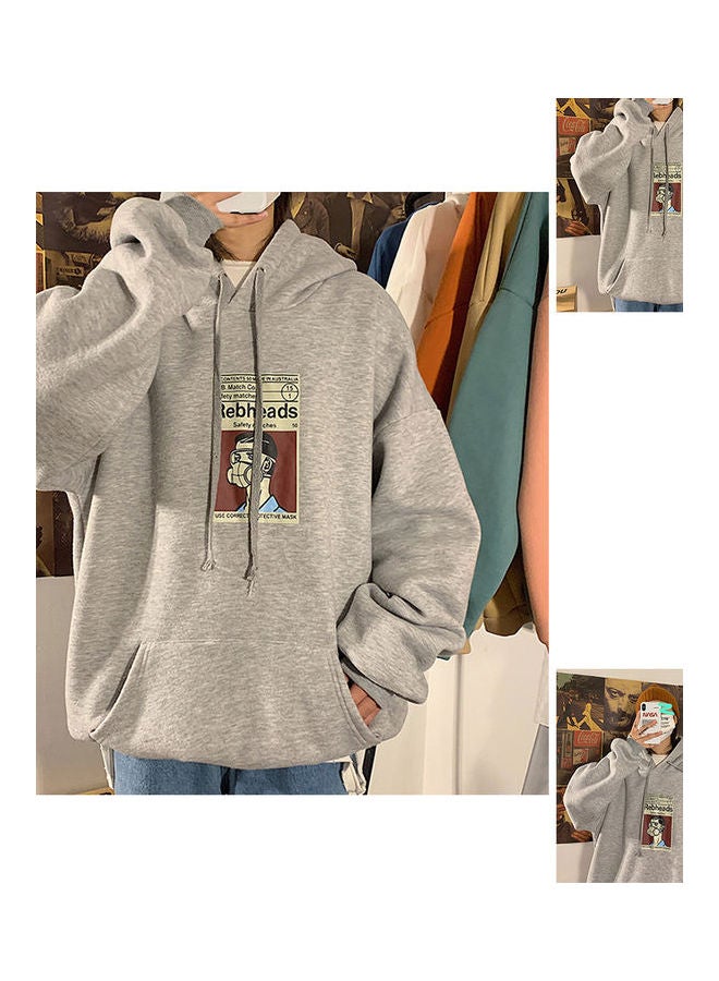 Fleece Hoodies Sweater Thicken Hooded Sweatshirts Casual Loose Pullover Orange  - Image 5