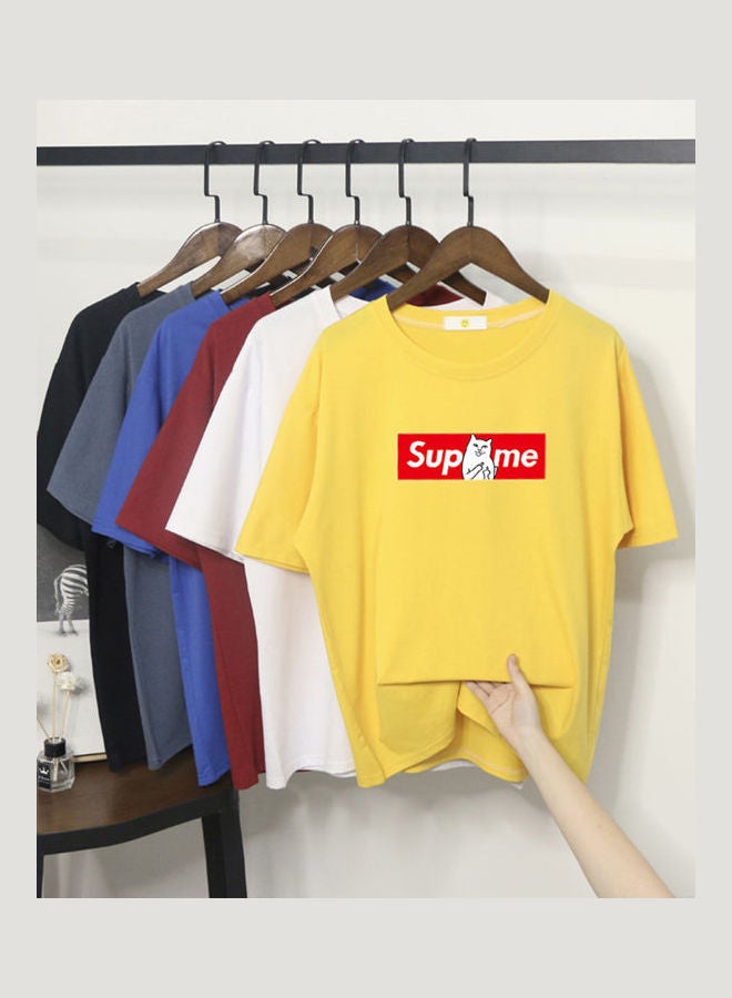 Printed T-Shirt Yellow  - Image 4