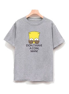 Generic Round Neck Casual T-Shirt Light Grey 