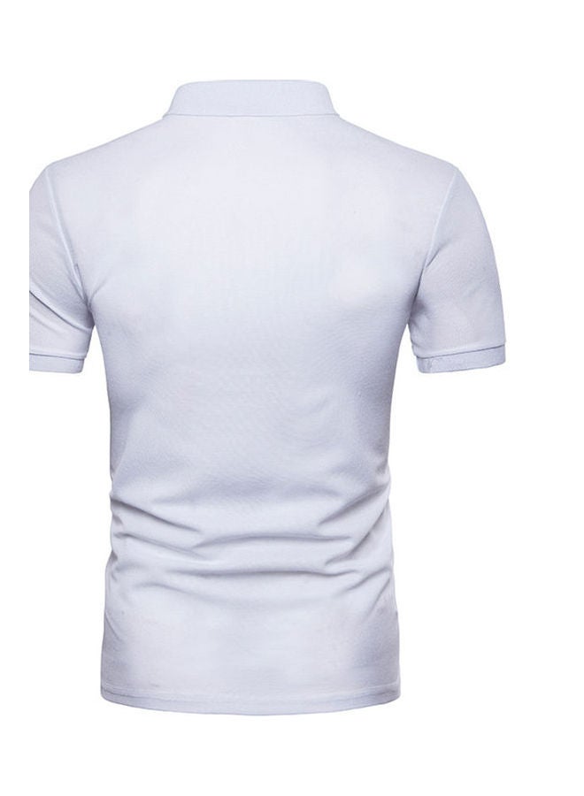 Casual Collared Neck T-Shirt White/Grey/Black - Image 2