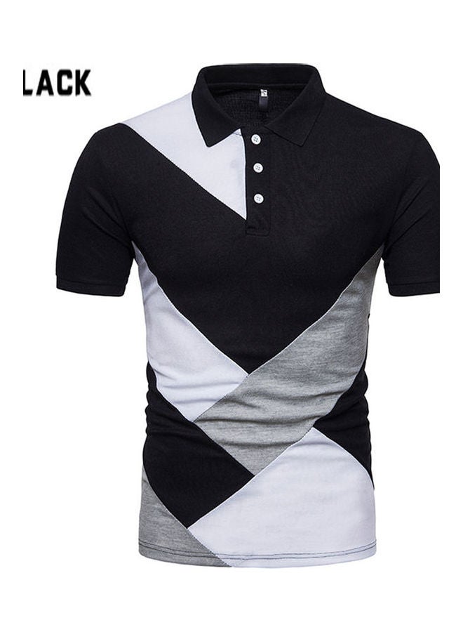 Casual Collared Neck T-Shirt White/Grey/Black - Image 1