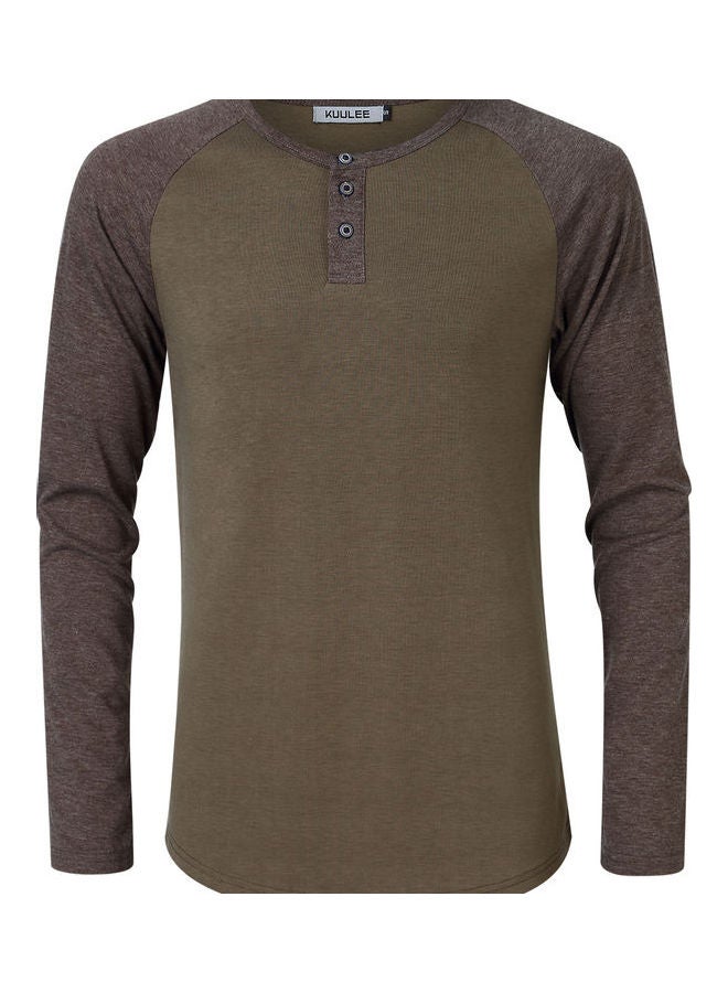 Casual Long Sleeve T-Shirt Brown - Image 1